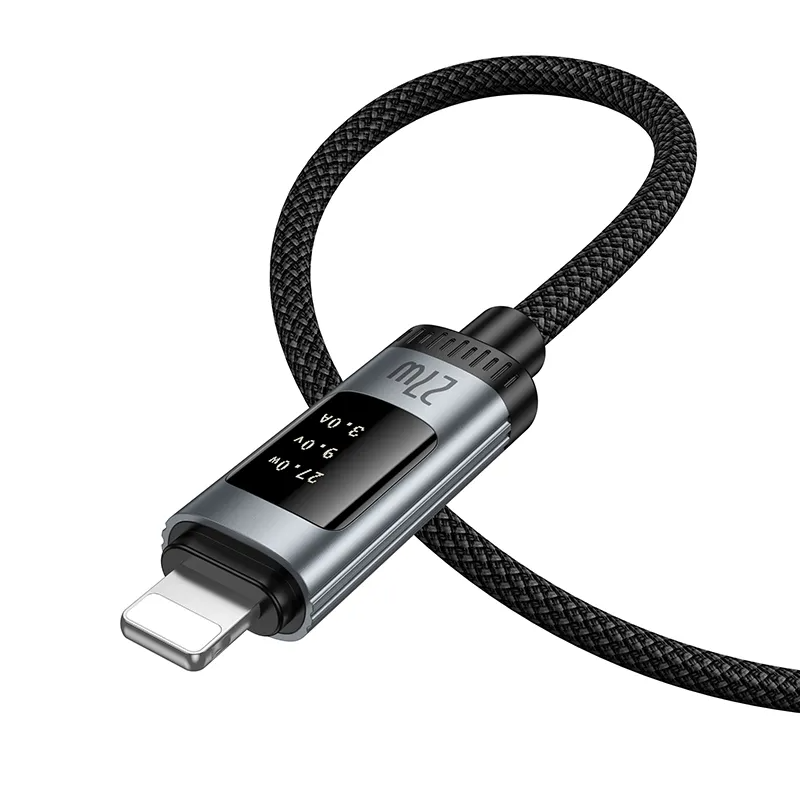 Kabel za prijenos podataka i punjenje USB-C - Lightning HOCO Display U148, 27W, 1.2m, Crni