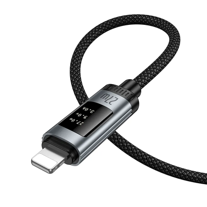 Kabel za prijenos podataka i punjenje USB-C - Lightning HOCO Display U148, 27W, 1.2m, Crni