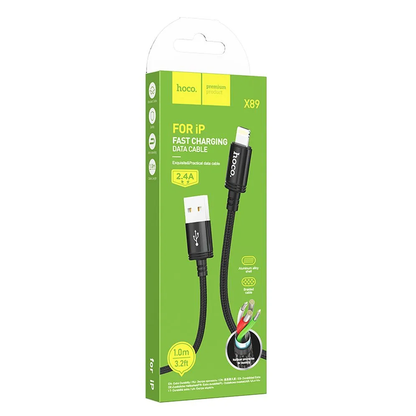 Kabel za podatke i punjenje USB-A - Lightning HOCO X89, 18W, 1m, Crni