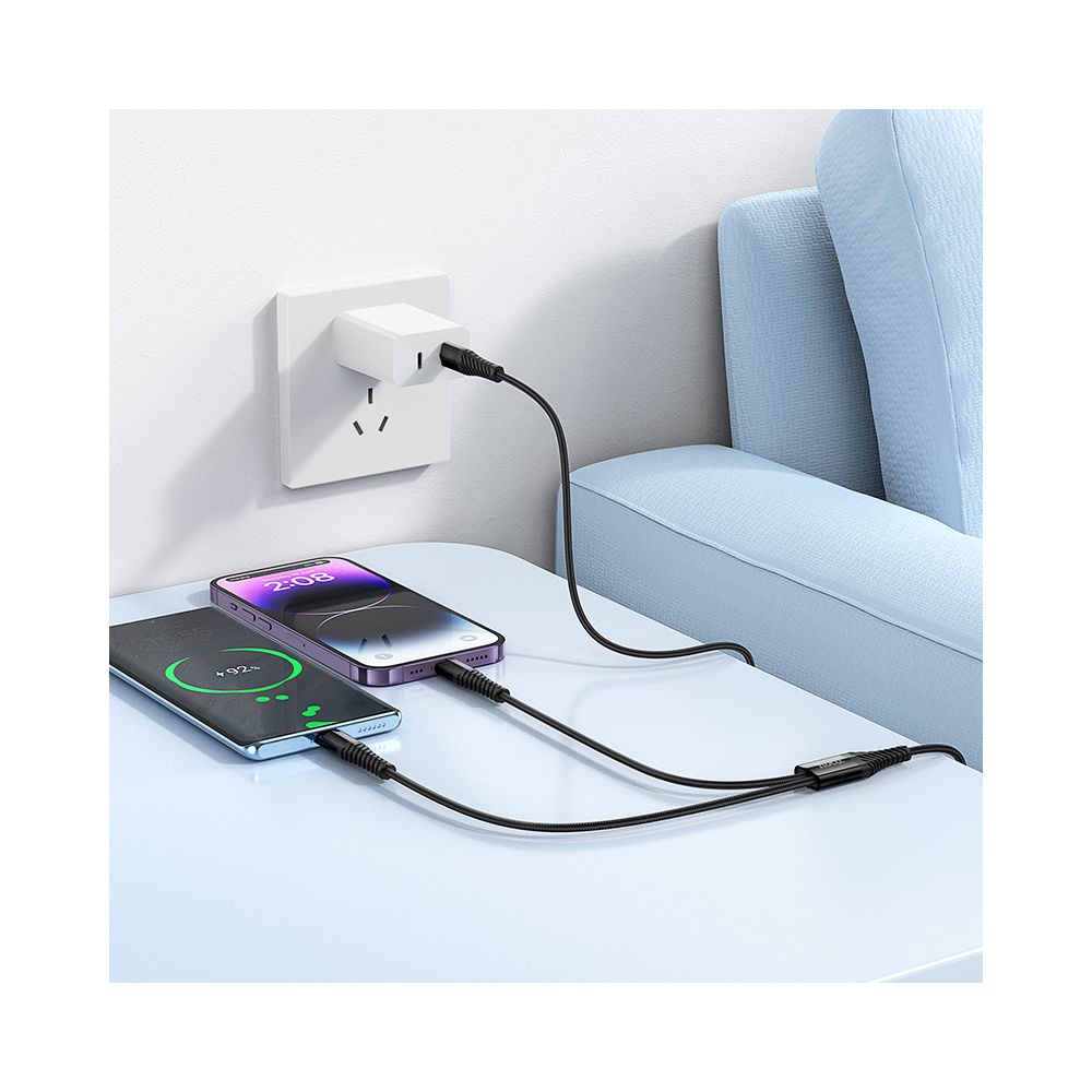 Kabel za punjenje USB-C - Lightning / USB-C HOCO X123, 10W, 1m, Crni
