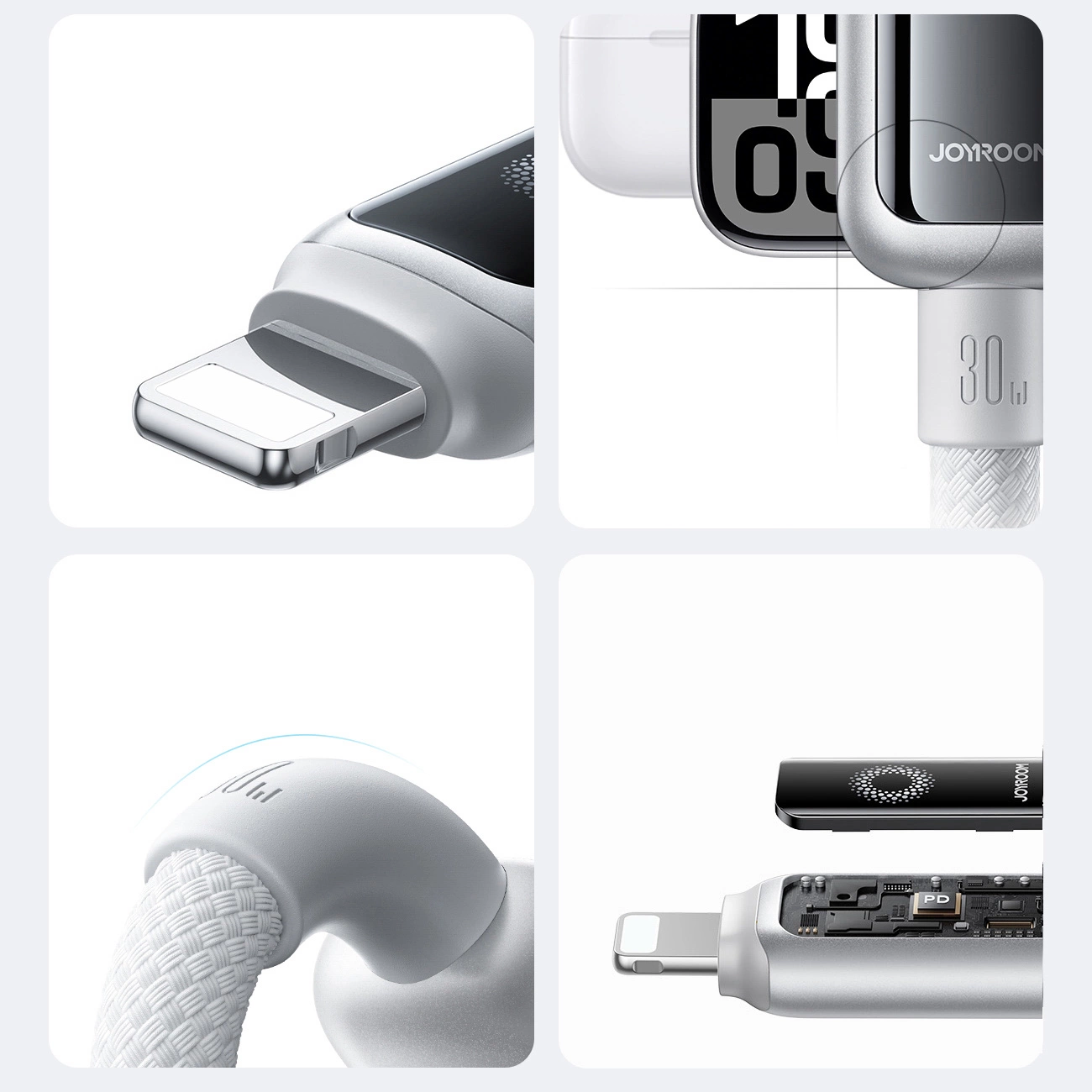 Kabel za podatke i punjenje USB-C - Lightning Joyroom S-A55 StarFlight Display, 30W, 1.2m, Bijeli