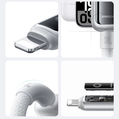 Kabel za podatke i punjenje USB-C - Lightning Joyroom S-A55 StarFlight Display, 30W, 1.2m, Bijeli