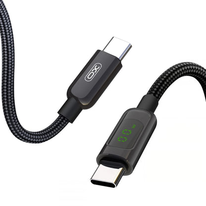 Kabel za podatke i punjenje USB-C - USB-C XO Design NB-Q203B Display, 60W, 1m, Crni