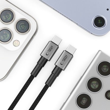 Kabel za prijenos podataka i punjenje USB-C - USB-C Tech-Protect Ultraboost DNA MagTwist, 100W, 1m, Sivi