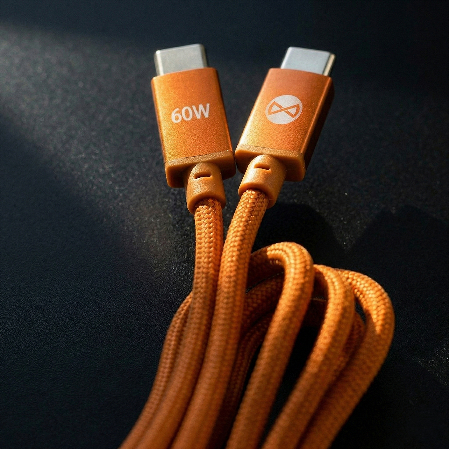 USB-C kabel za prijenos podataka i punjenje - USB-C Forever Saffron, 60W, 1m, Narančasta