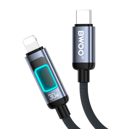 USB-C - Lightning kabel za prijenos podataka i punjenje BWOO X324CL Display, 30W, 1m, Crna