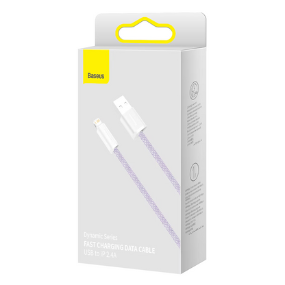 Kabel za prijenos podataka i punjenje USB-A - Lightning Baseus Dynamic Series, 18W, 2m, Ljubičasta CALD000505