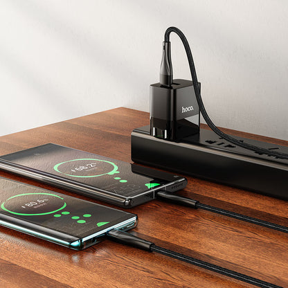 Kabel za Prijenos Podataka i Punjenje USB-C - USB-C HOCO U102 Super, 100W, 1.2m, Crni
