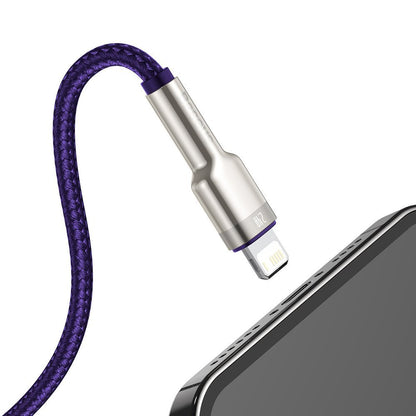 Kabel za podatke i punjenje USB-A - Lightning Baseus Cafule Metal Series, 18W, 2m, Ljubičasti CALJK-B05