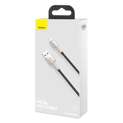 Kabel za prijenos podataka i punjenje USB-A - Lightning Baseus Cafule Metal Series, 18W, 2m, Crni CALJK-B01