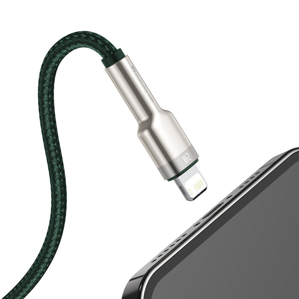 Kabel za podatke i punjenje USB-A - Lightning Baseus Cafule Metal Series, 18W, 1m, Zeleni CALJK-A06