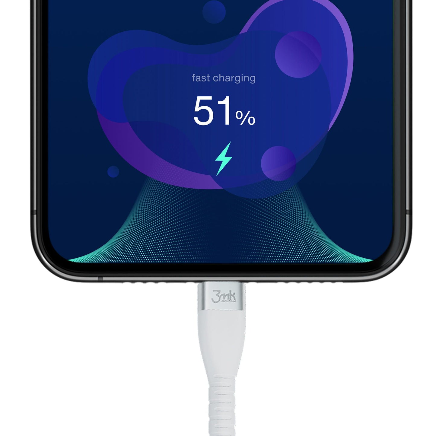 USB-C kabel za prijenos podataka i punjenje - USB-C 3MK Hyper Silicone, 60W, 1m, Bijela