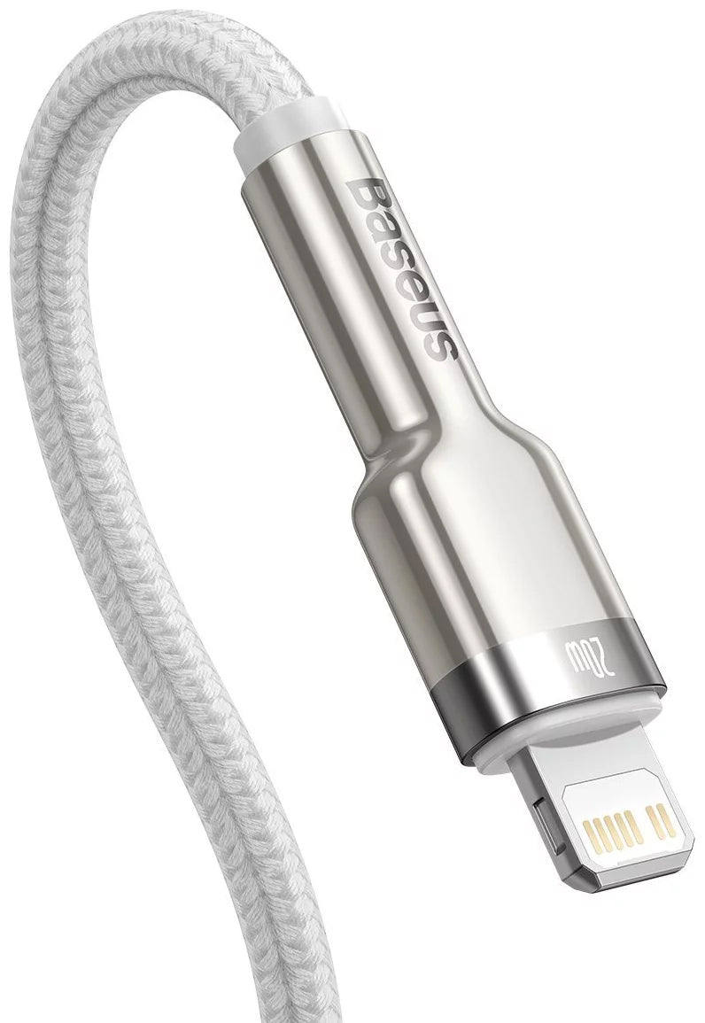 Kabel za podatke i punjenje USB-C - Lightning Baseus Cafule Metal Series, 20W, 2m, Bijeli CATLJK-B02