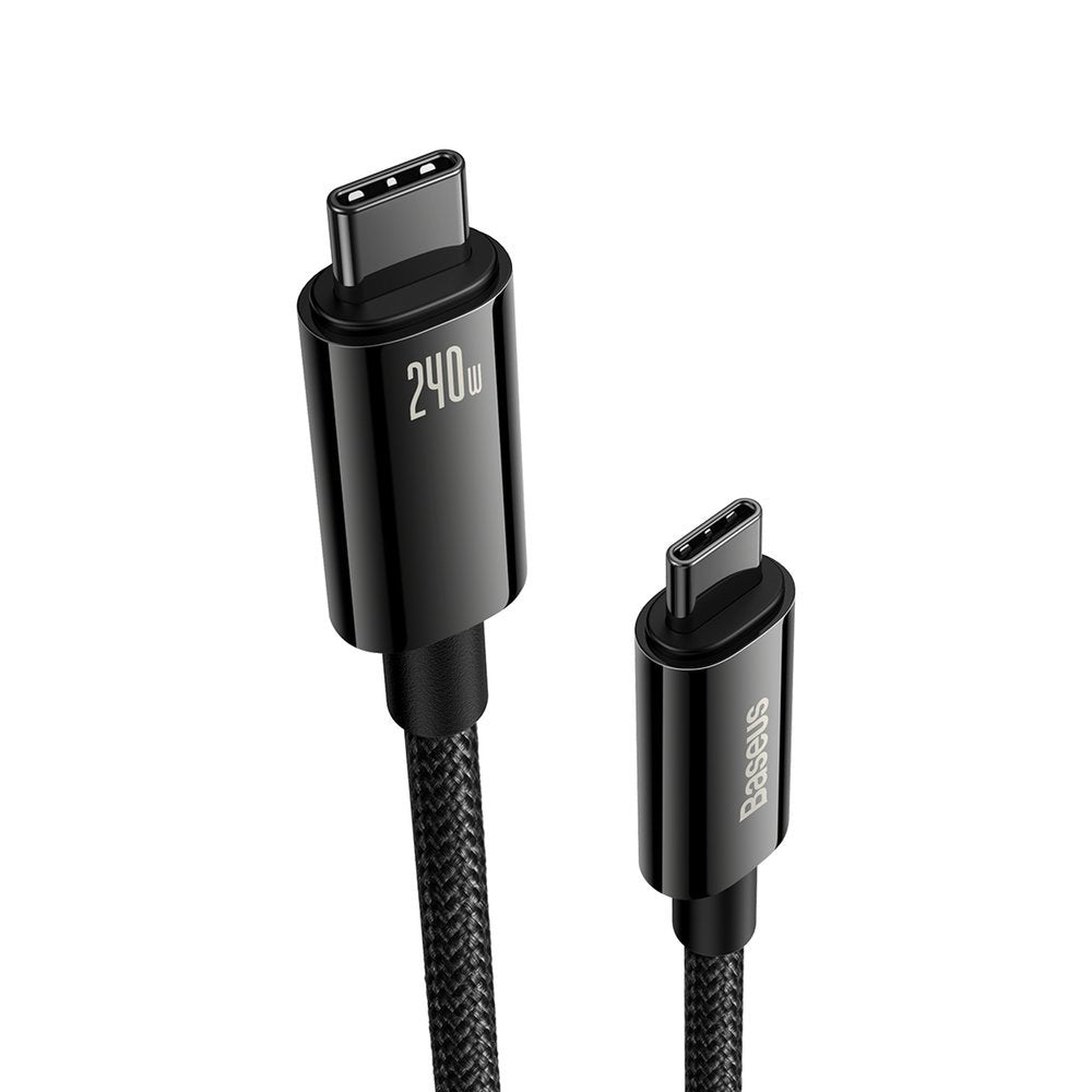 Kabel za Prijenos Podataka i Punjenje USB-C - USB-C Baseus Tungsten Gold, 240W, 3m, Crni CAWJ040201