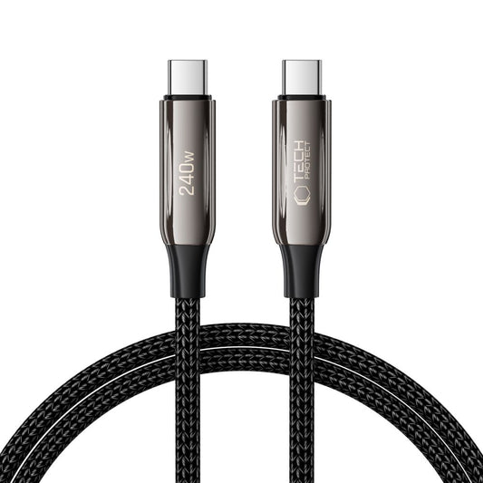 Kabel za prijenos podataka i punjenje USB-C - USB-C Tech-Protect UB10T Ultraboost, 240W, 1m, Crni