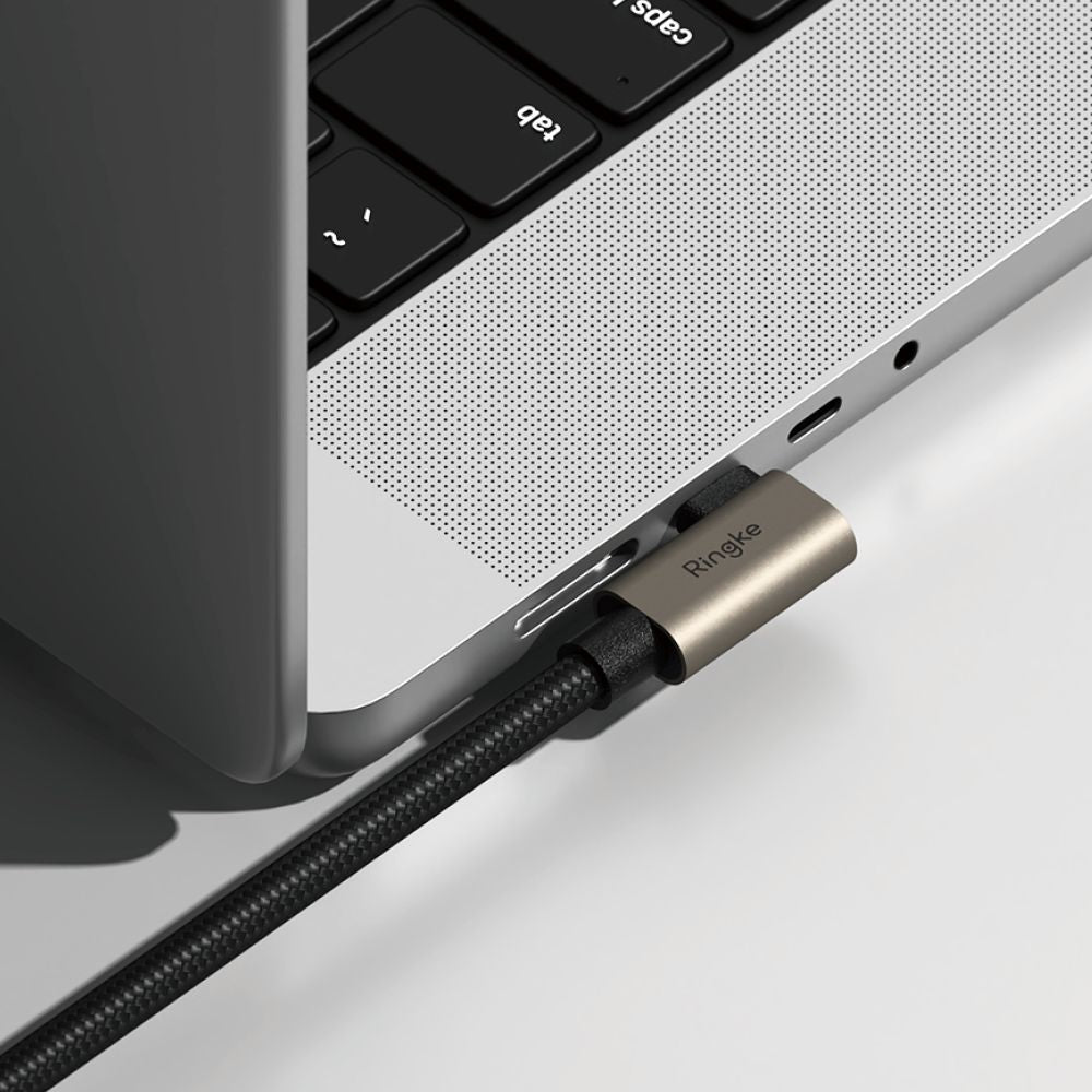 Kabel za prijenos podataka i punjenje USB-C - USB-C Ringke 2X2 Angled, 240W, 1m, Crni