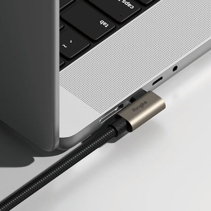 Kabel za prijenos podataka i punjenje USB-C - USB-C Ringke 2X2 Angled, 240W, 1m, Crni
