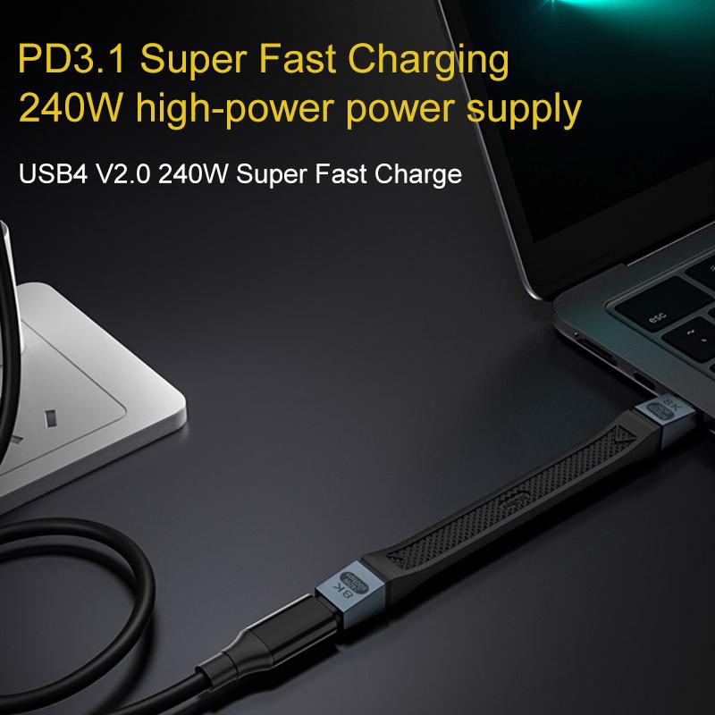USB-C kabel za podatke i punjenje - USB-C OEM 8K Video, 240W, 0.13m, Crni