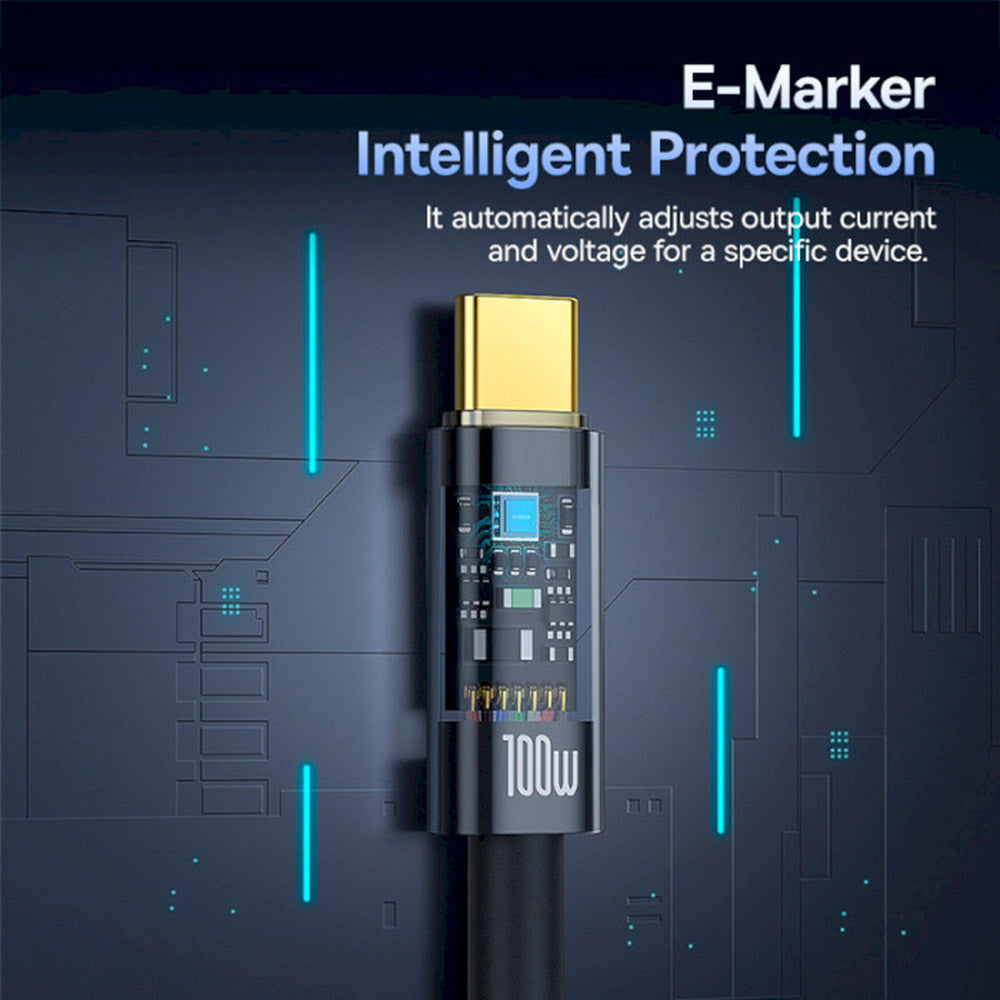 Kabel za prijenos podataka i punjenje USB-C - USB-C Baseus Explorer, 100W, 1m, Crni P10319703111-00