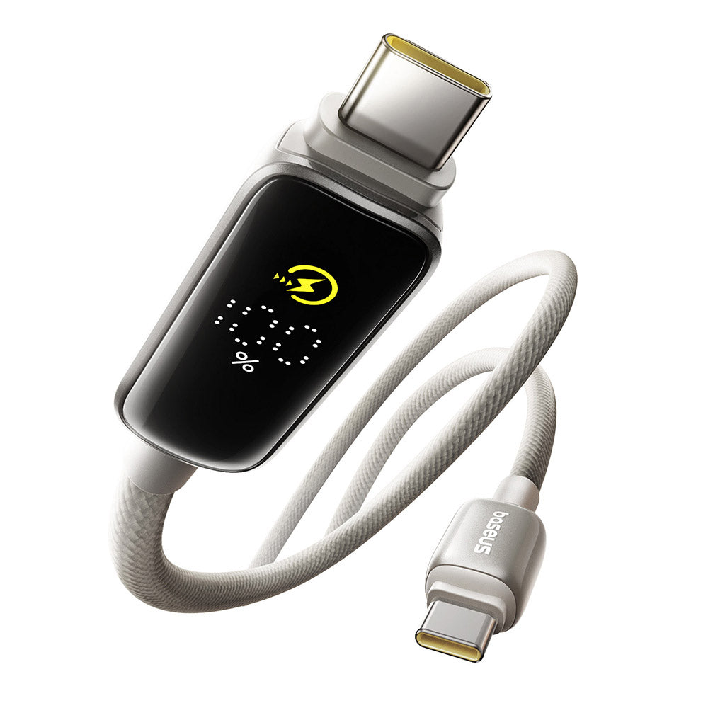 Kabel za prijenos podataka i punjenje USB-C - USB-C Baseus Vipow Display, 100W, 1m, Sivi P10381802851-00