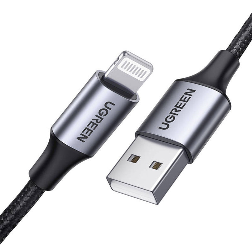 USB-A - Lightning kabel za prijenos podataka i punjenje UGREEN US199, 18W, 1m, sivi