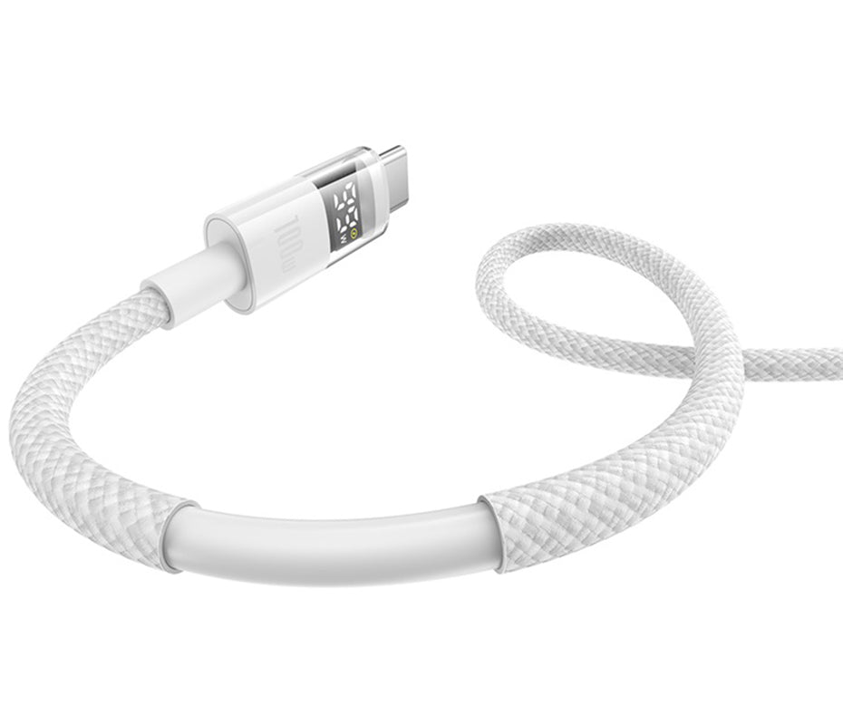 Kabel za podatke i punjenje USB-A - USB-C Baseus Display 2, 100W, 2m, Bijeli P10382701211-01