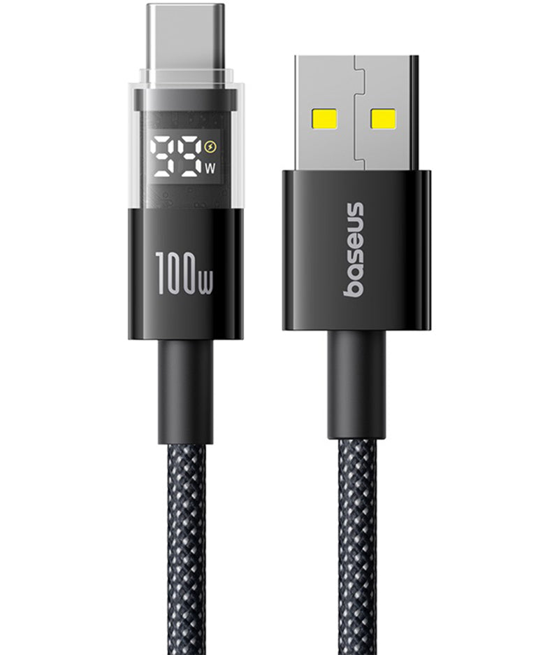 Kabel za podatke i punjenje USB-A - USB-C Baseus Display 2, 100W, 1m, Crni P10382701121-00