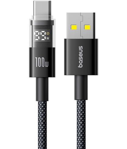 Kabel za podatke i punjenje USB-A - USB-C Baseus Display 2, 100W, 1m, Crni P10382701121-00