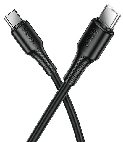 Kabel za prijenos podataka i punjenje USB-C - USB-C HOCO X120, 60W, 1m, Crni