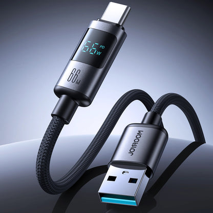 Kabel za podatke i punjenje USB-A - USB-C Joyroom S-A16 Pro Prism Display, 66W, 1.2m, Crni