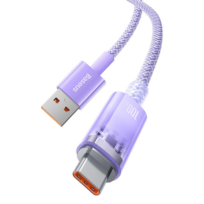Kabel za podatke i punjenje USB-A - USB-C Baseus Explorer, 100W, 1m, Ljubičasti CATS010405