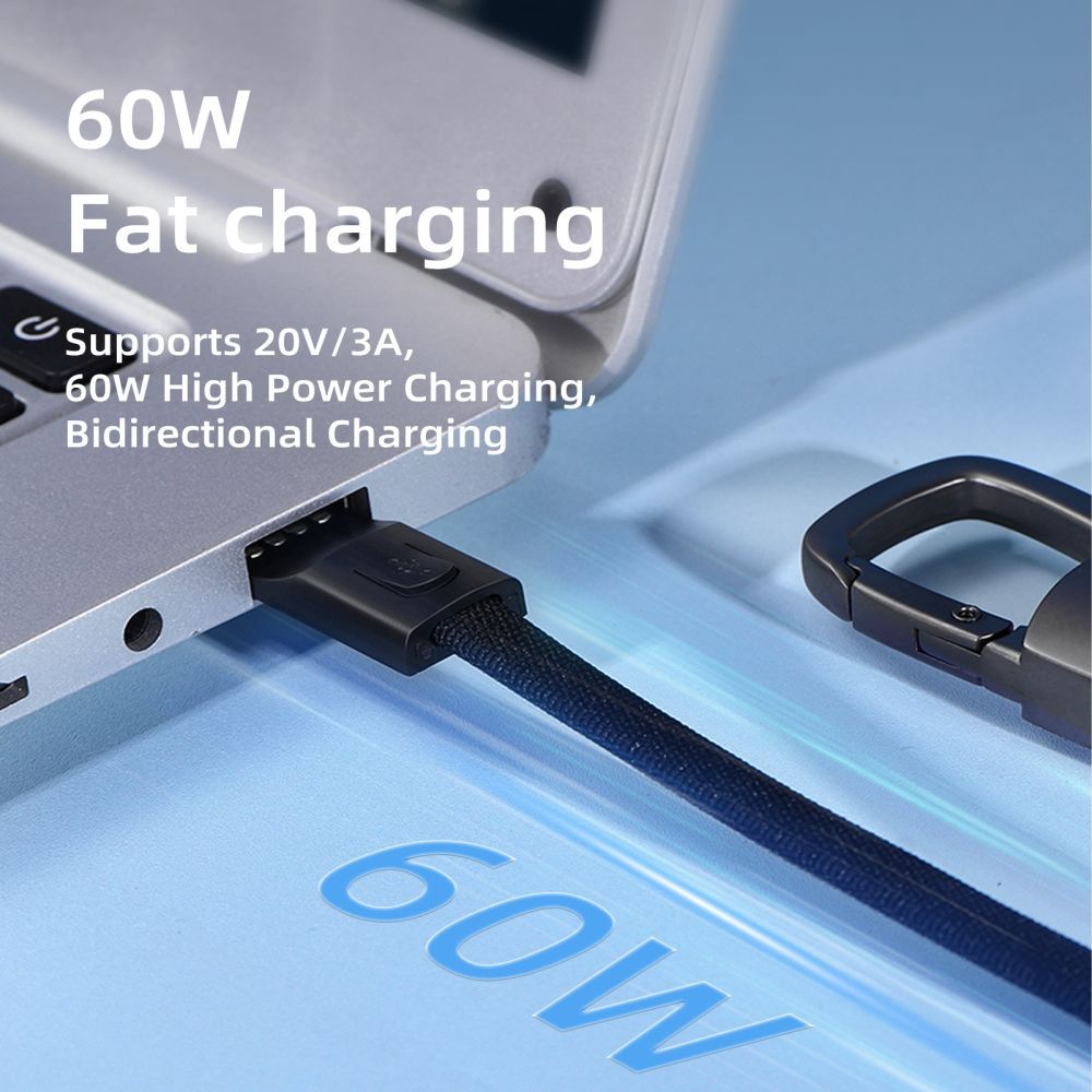 Kabel za podatke i punjenje USB-C - USB-C Tech-Protect Ultraboost DNA privjesak za ključeve, 60W, 0.17m, Sivi