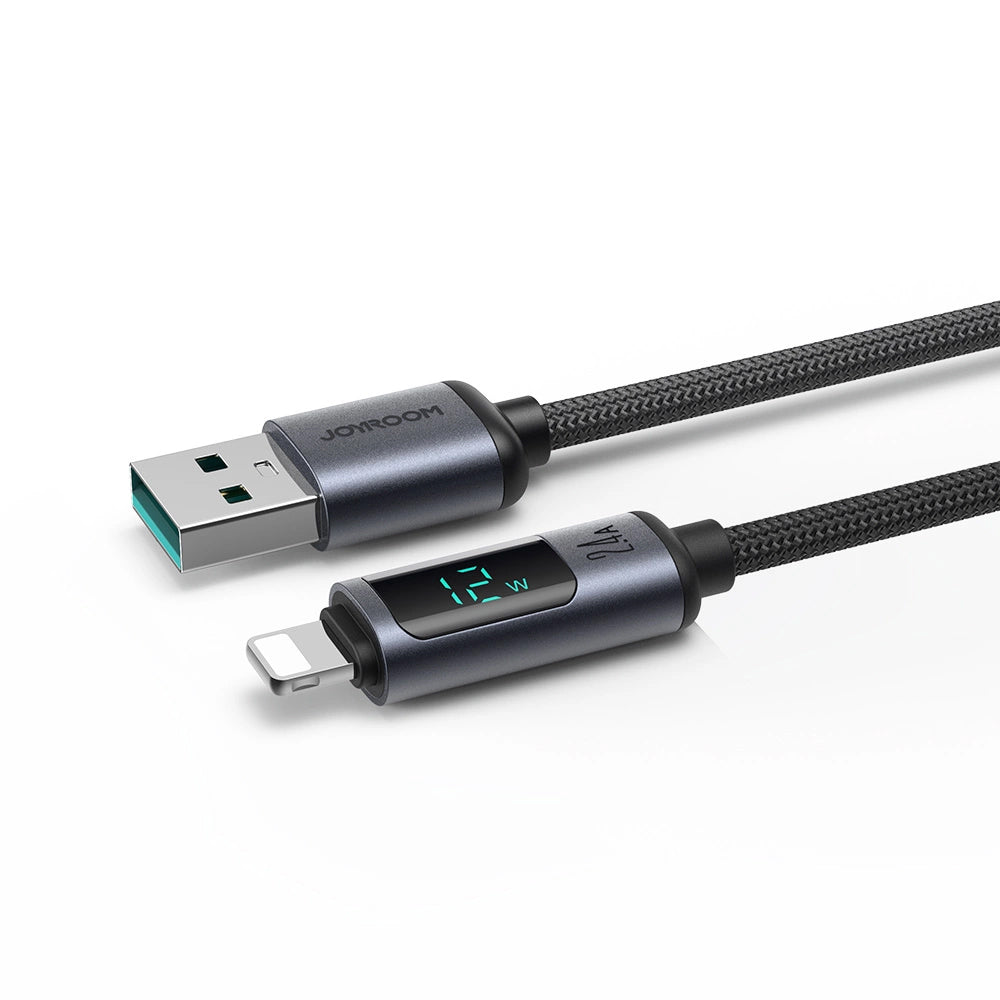 Kabel za prijenos podataka i punjenje USB-A - Lightning Joyroom S-A16 Prism Display, 12W, 1.2m, Crni