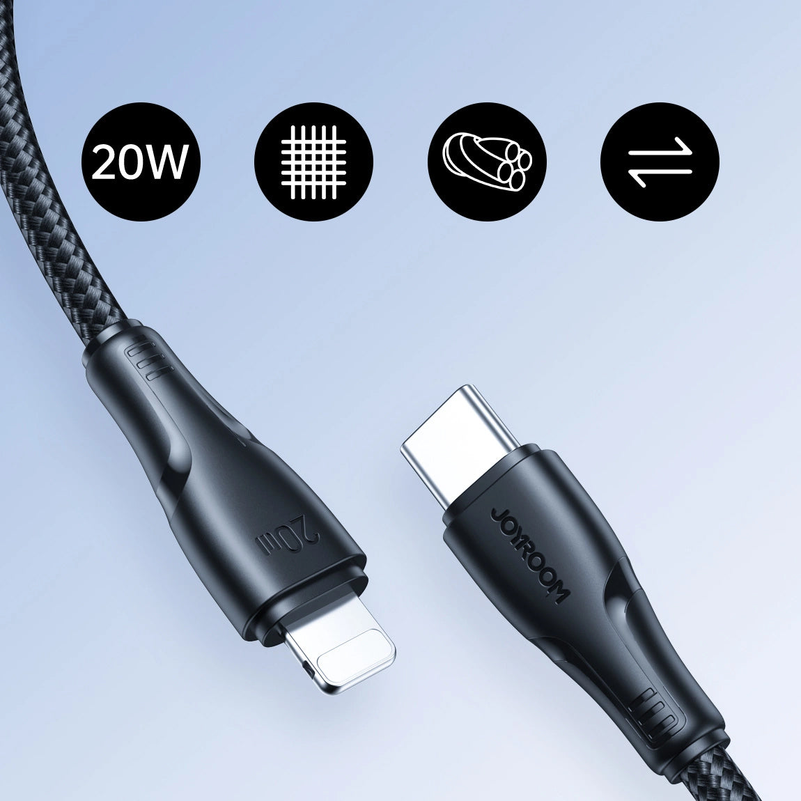 Kabel za prijenos podataka i punjenje USB-C - Lightning Joyroom S-A11, 20W, 0.25m, Crni