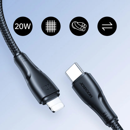 Kabel za prijenos podataka i punjenje USB-C - Lightning Joyroom S-A11, 20W, 0.25m, Crni