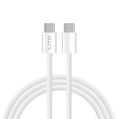 Kabel za prijenos podataka i punjenje USB-C - USB-C Lito LD04CC, 60W, 2m, Bijeli