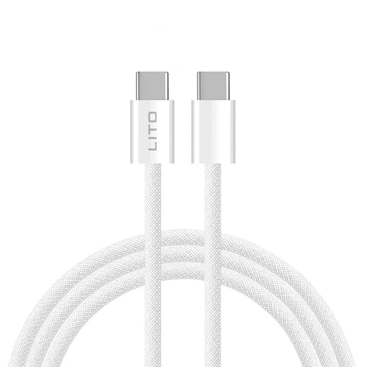 Kabel za prijenos podataka i punjenje USB-C - USB-C Lito LD04CC, 60W, 2m, Bijeli
