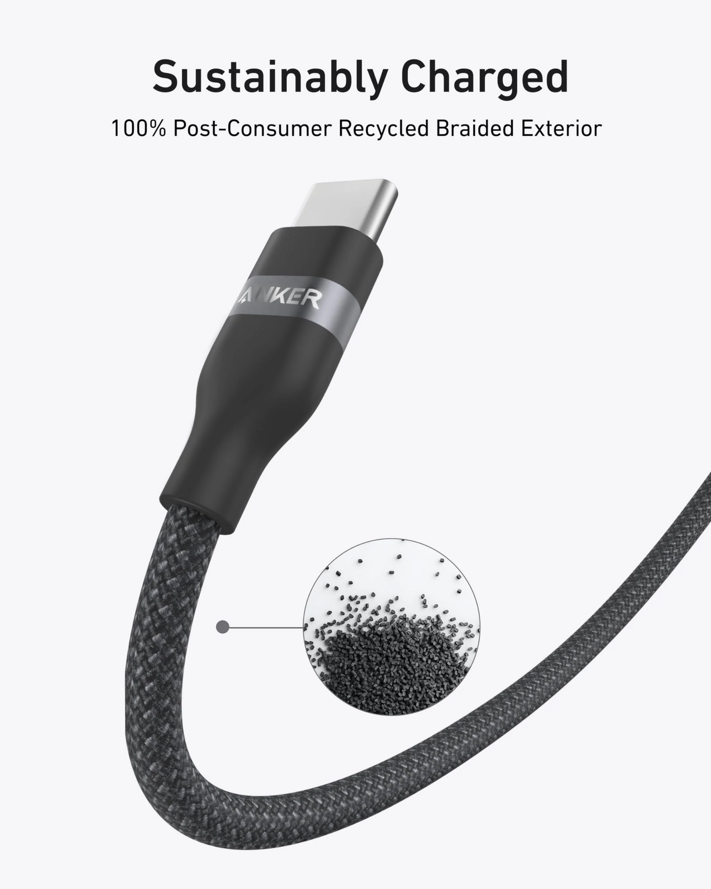 Kabel za prijenos podataka i punjenje USB-C - USB-C Anker, 240W, 1.8m, Crni A82E2H12