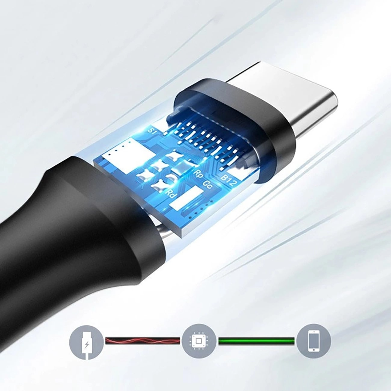 Kabel za podatke i punjenje USB-A - USB-C UGREEN US184, 18W, 0.5m, Crni