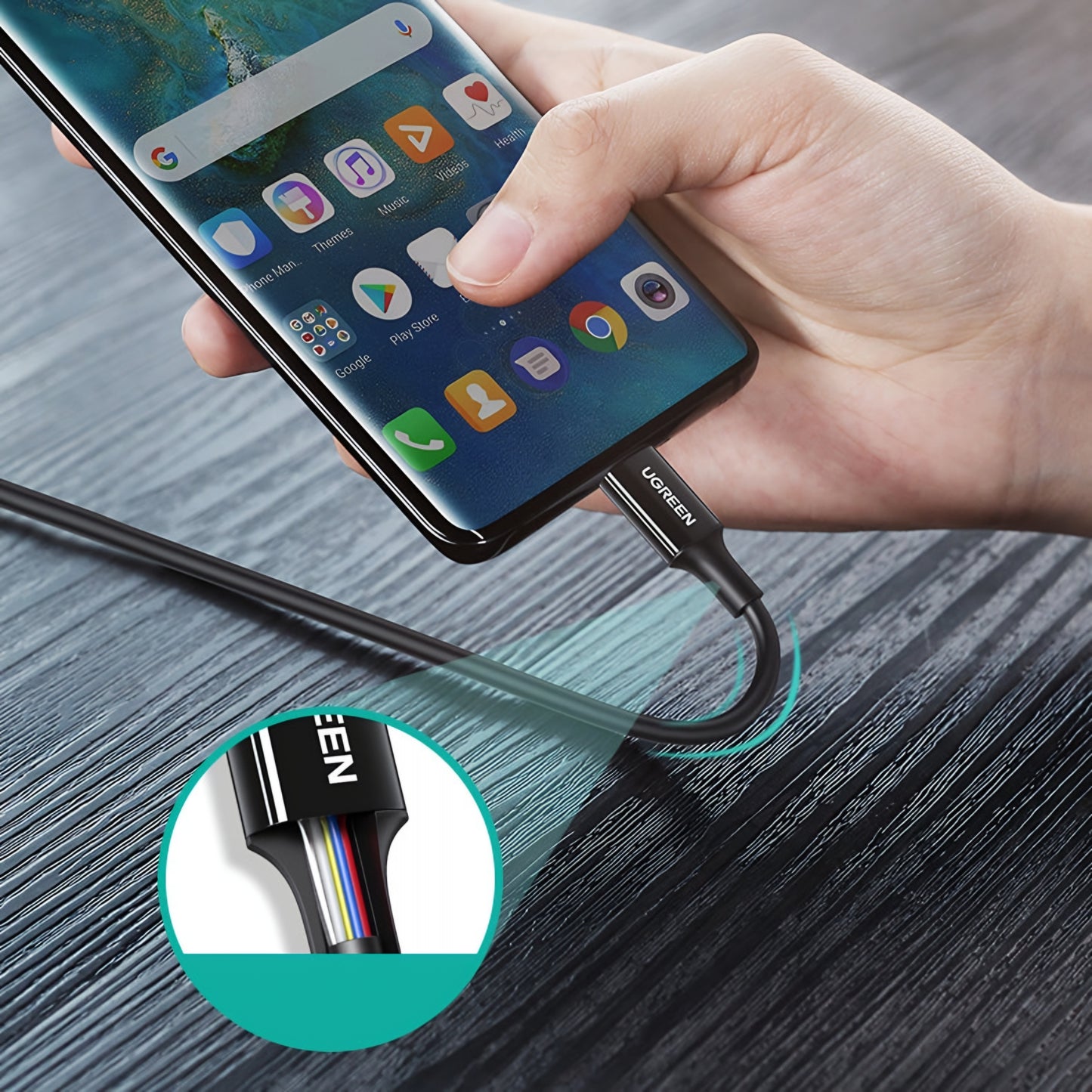 Kabel za podatke i punjenje USB-C - USB-C UGREEN US300, 100W, 2m, Bijeli