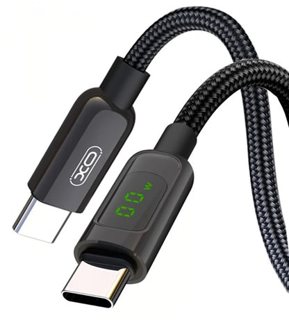 Kabel za podatke i punjenje USB-C - USB-C XO Design NB-Q203B Display, 60W, 1m, Crni