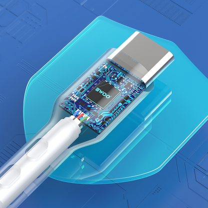 Kabel za podatke i punjenje USB-A - USB-C BWOO X172C, 60W, 1m, Bijeli