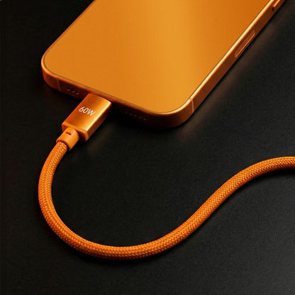 USB-C kabel za prijenos podataka i punjenje - USB-C Forever Saffron, 60W, 1m, Narančasta