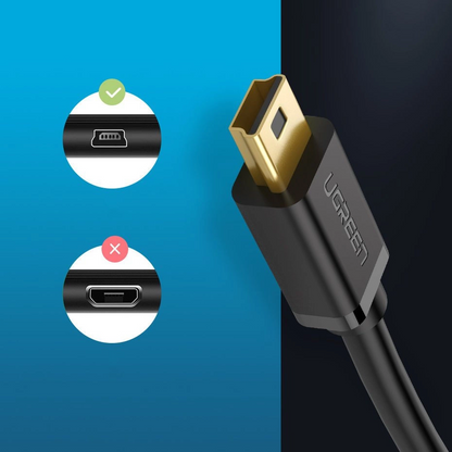 USB-A kabel za prijenos podataka i punjenje - miniUSB UGREEN US132, 3m, Crna