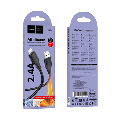 USB-A - Lightning kabel za prijenos podataka i punjenje HOCO X124, 18W, 1m, Crna