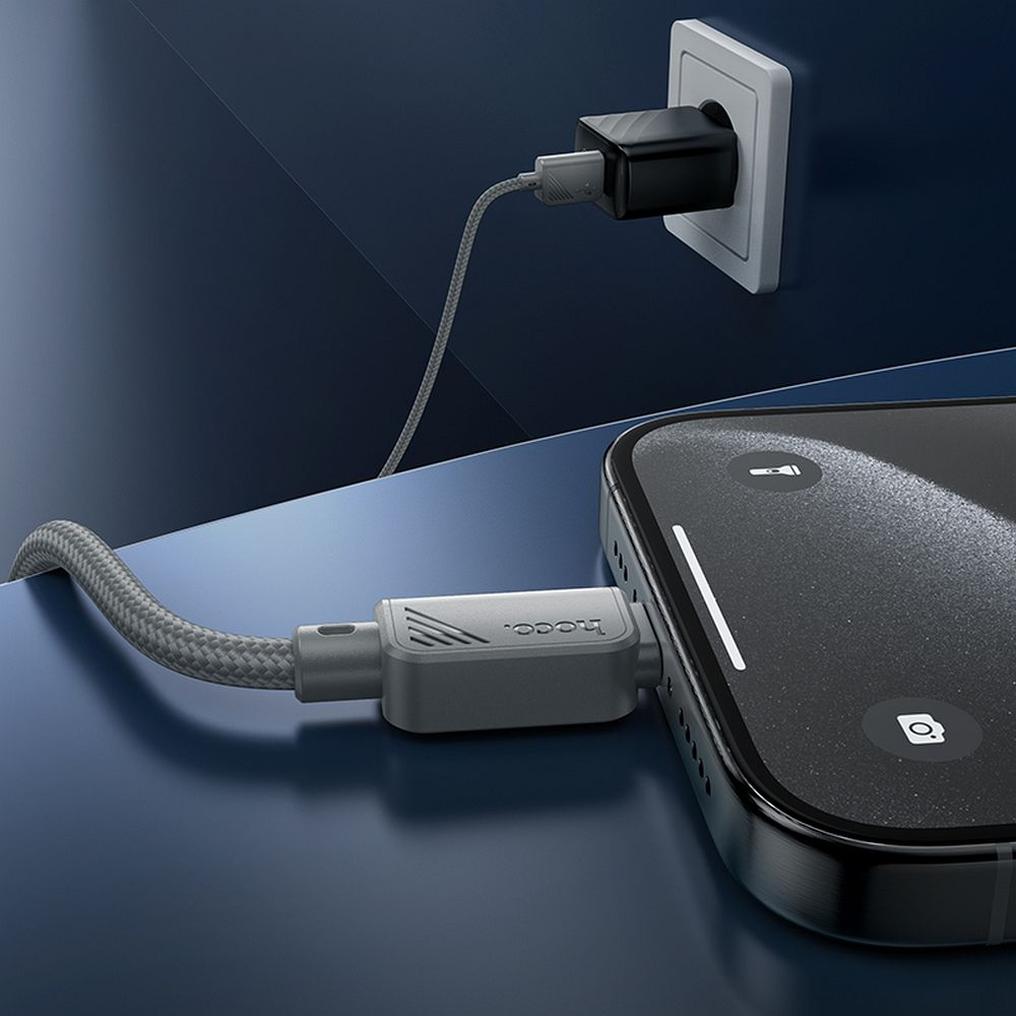 Kabel za prijenos podataka i punjenje USB-A - USB-C HOCO X113, 18W, 1m, Siva