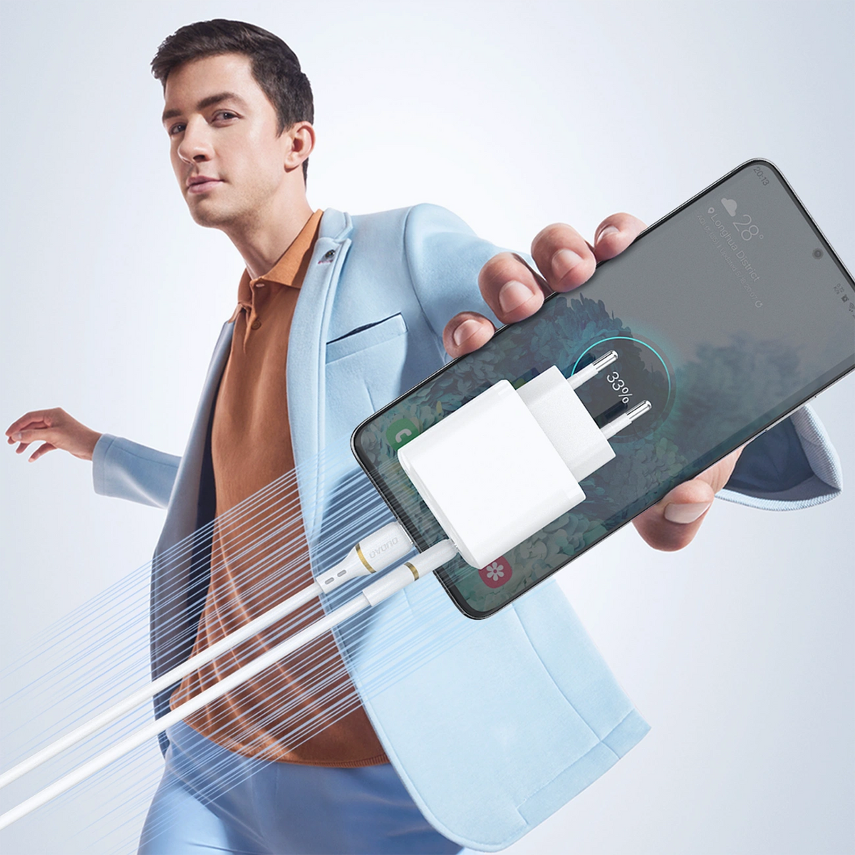 Kabel za prijenos podataka i punjenje USB-A - Lightning Dudao L25L, 30W, 1m, Bijela