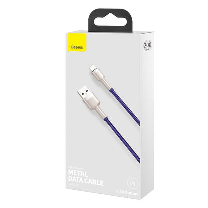 Kabel za podatke i punjenje USB-A - Lightning Baseus Cafule Metal Series, 18W, 2m, Ljubičasti CALJK-B05