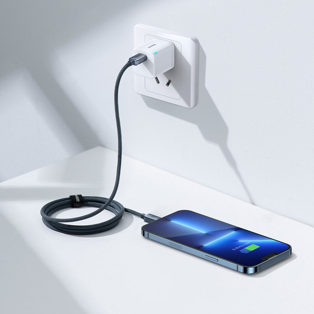 Kabel za Prijenos Podataka i Punjenje USB-C - Lightning Baseus Crystal Shine Series, 20W, 1.2m, Crni CAJY000201