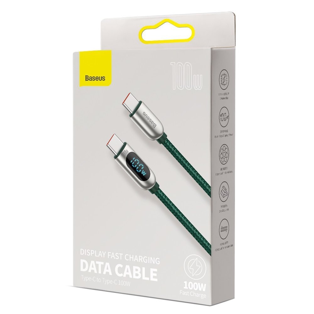 Kabel za Prijenos Podataka i Punjenje USB-C - USB-C Baseus Display, 100W, 1m, Crni CATSK-B01